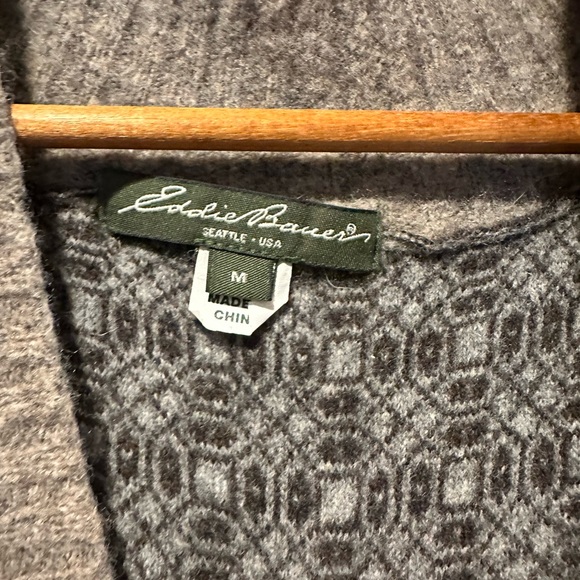 Eddie Bauer Women's Sweater V- Neck Brown and Grey Merino Wool Size Medium (#31) - Picture 6 of 7